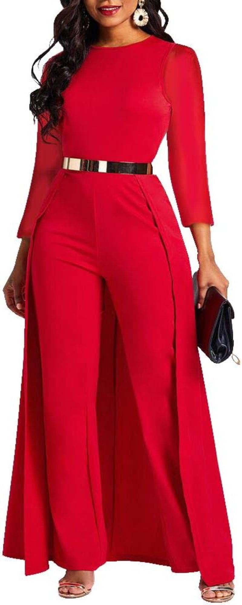 Long Sleeve High Waist Jumpsuit Elegant Slim - Easy Pickins Store