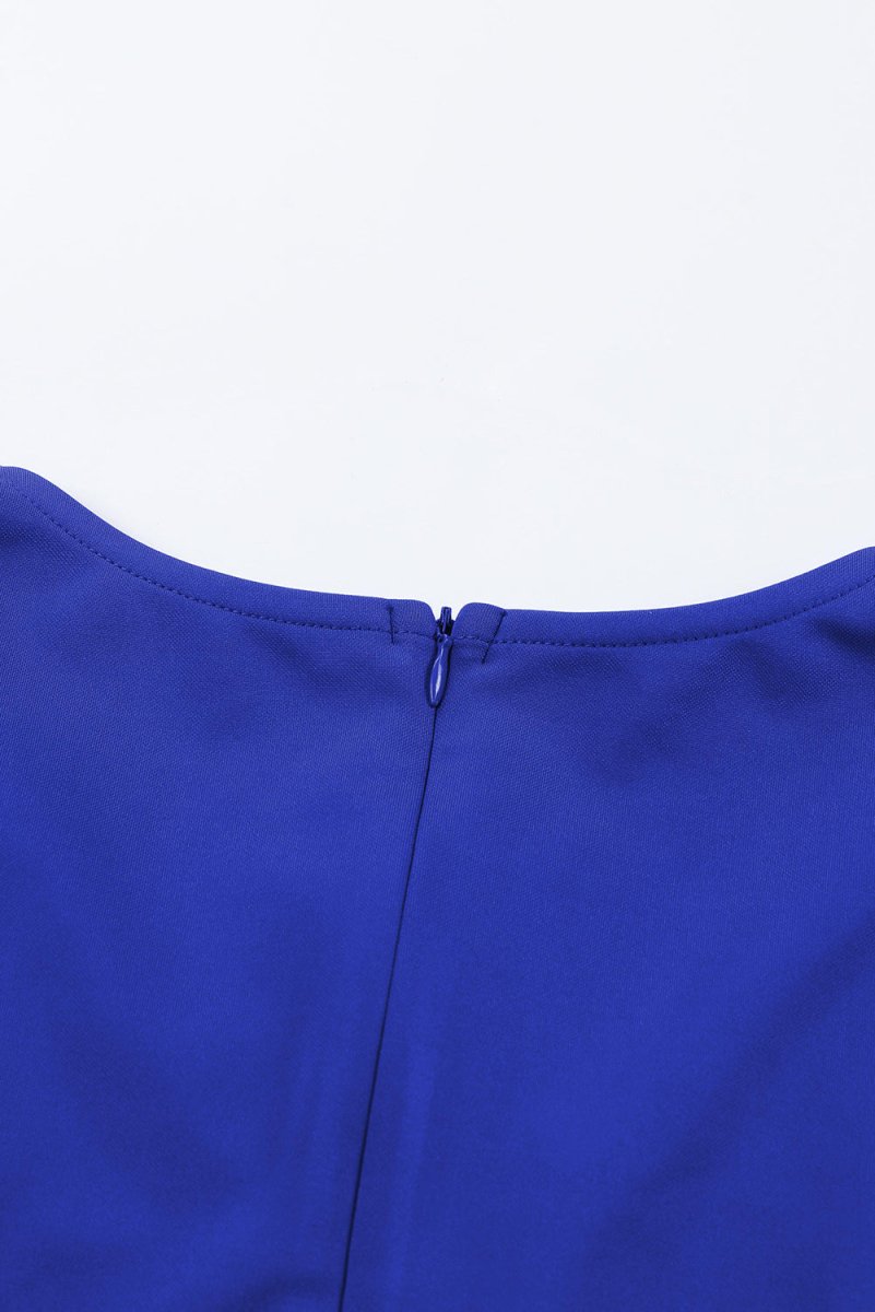 Belted Puff Sleeve V - Neck Jumpsuit - Easy Pickins Store