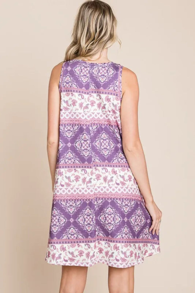 Bohemian Print Sleeveless Dress - Easy Pickins Store