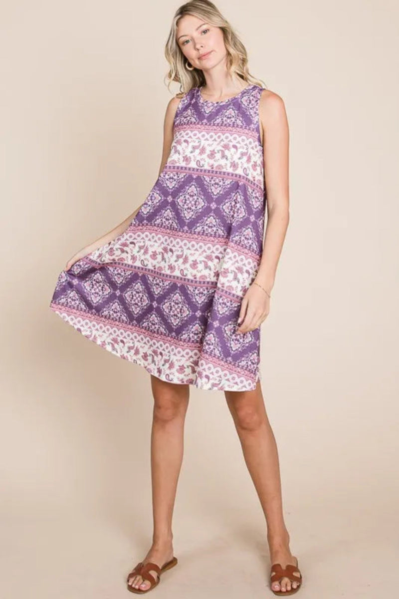 Bohemian Print Sleeveless Dress - Easy Pickins Store