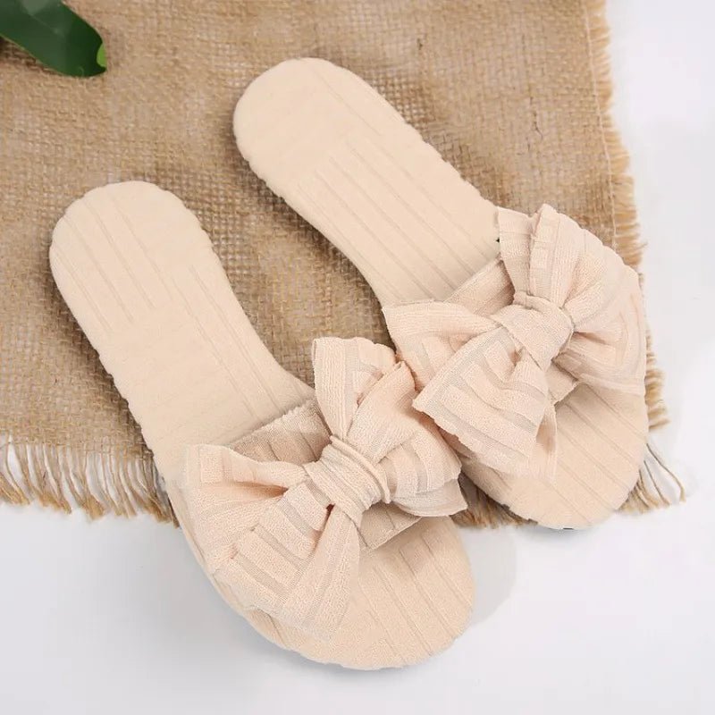 Bow Knot Open Toe Slippers - Easy Pickins Store