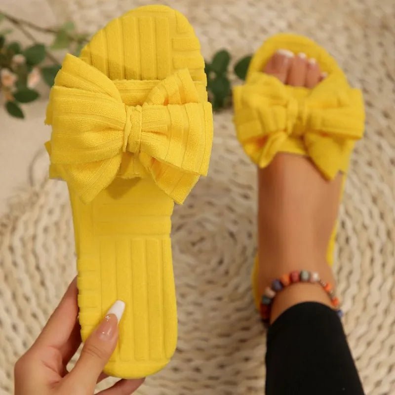 Bow Knot Open Toe Slippers - Easy Pickins Store