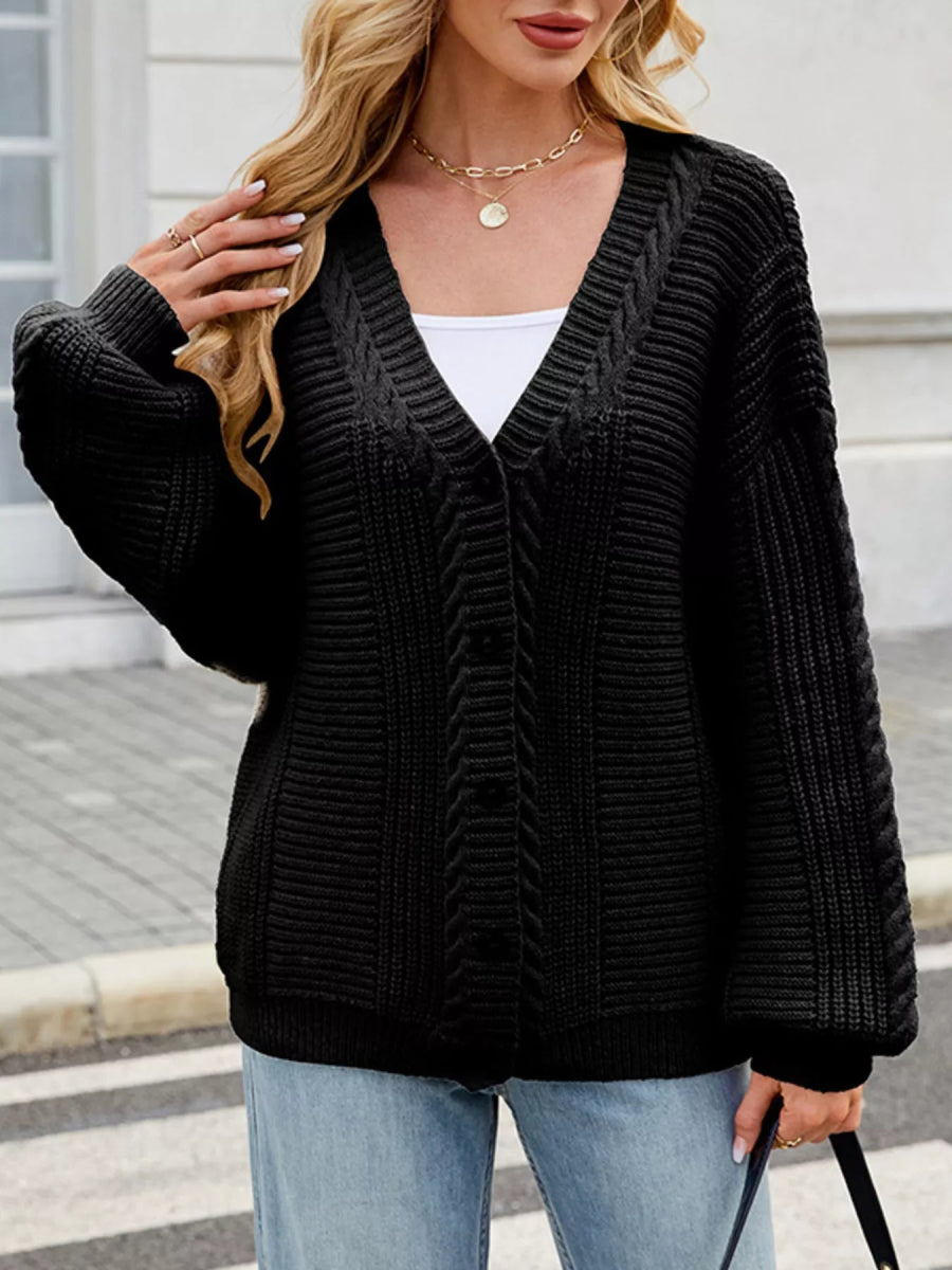 Button Up Long Sleeve Cardigan - Easy Pickins Store