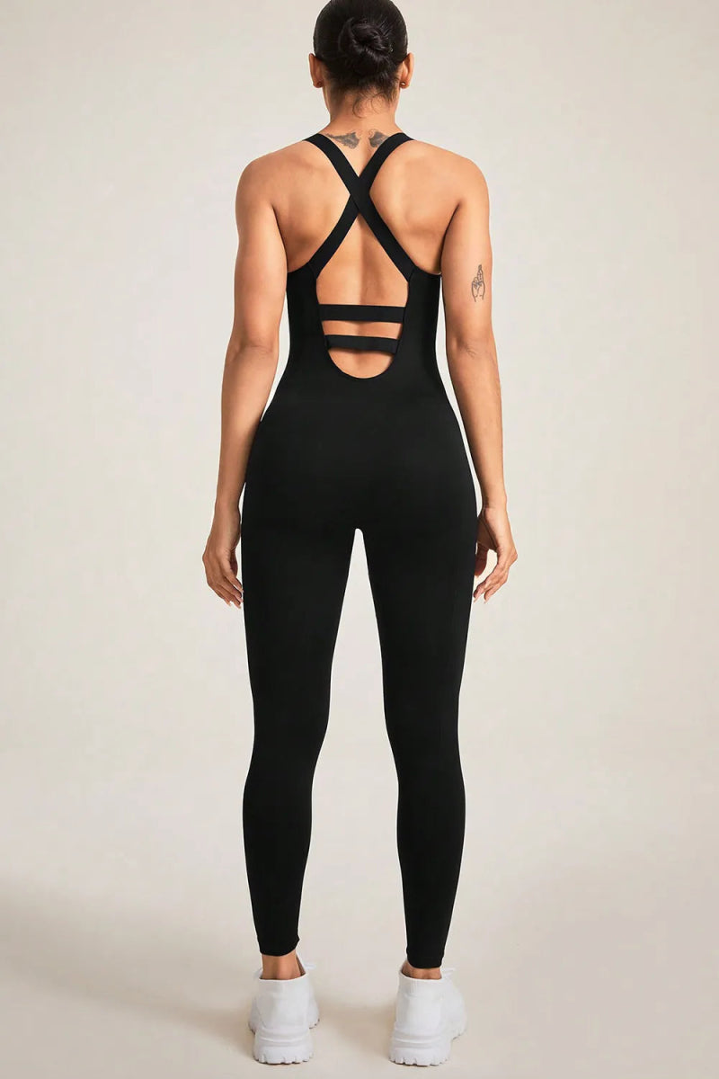 Crisscross Wide Strap Jumpsuit - Easy Pickins Store