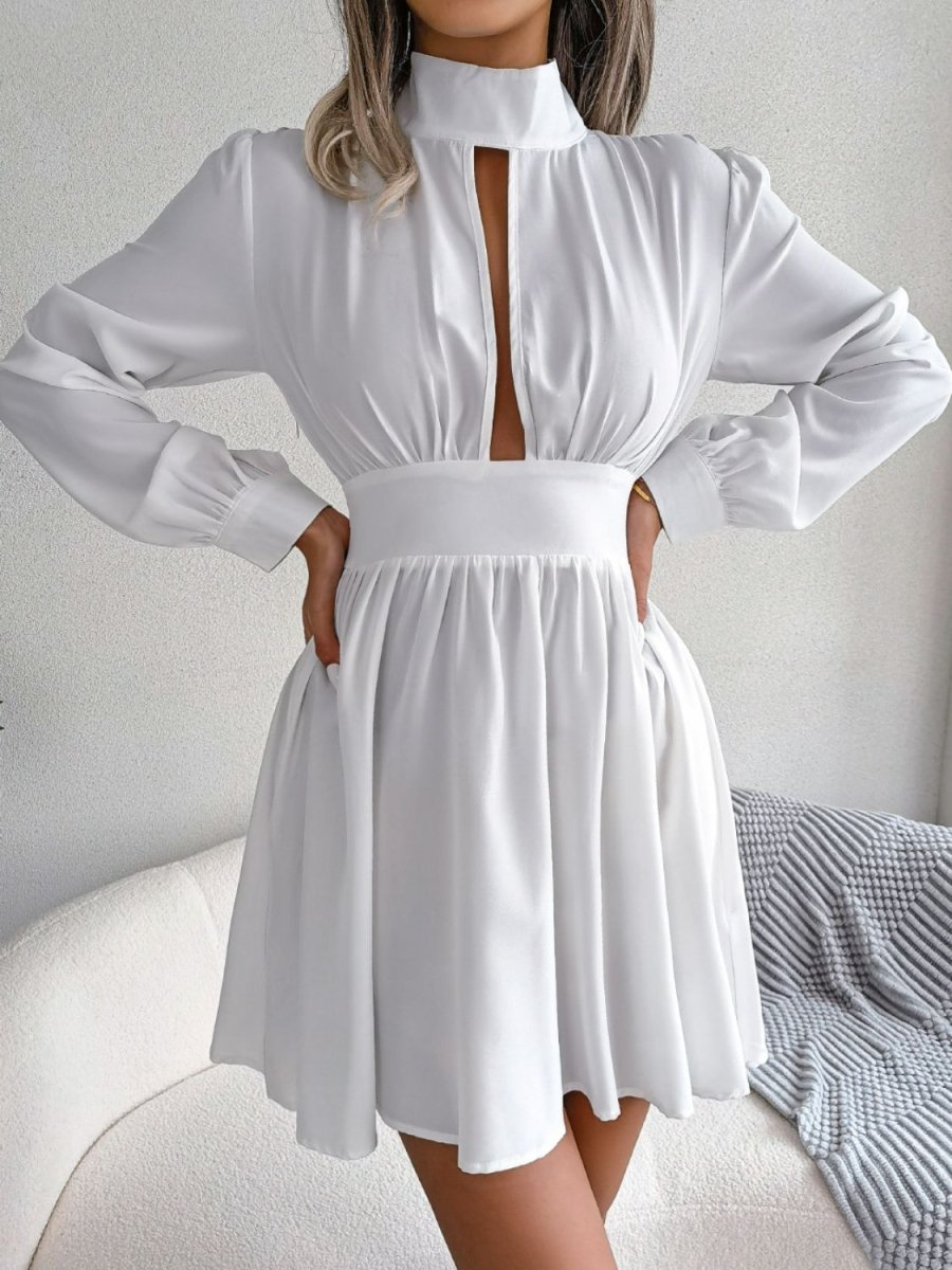Cutout Turtleneck A - Line Mini Dress - Easy Pickins Store