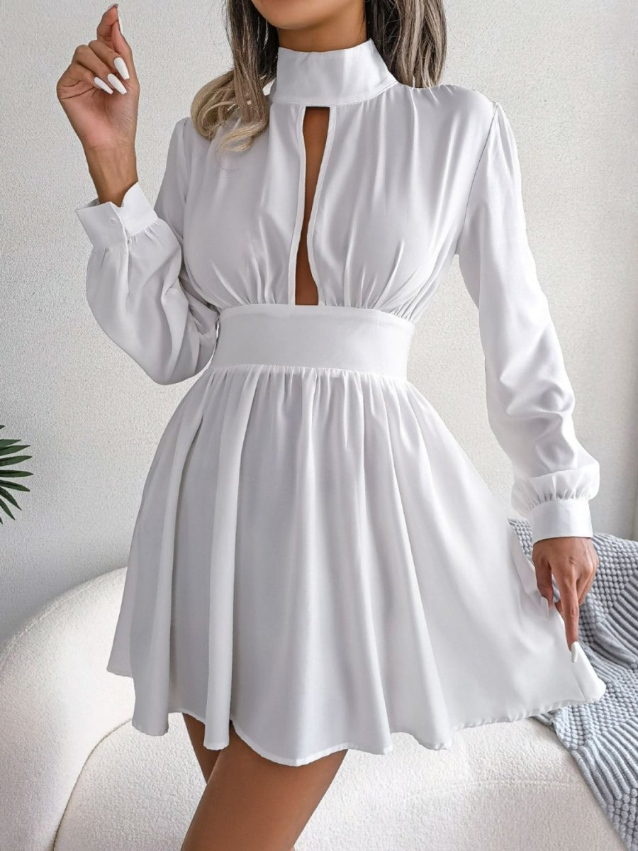 Cutout Turtleneck A - Line Mini Dress - Easy Pickins Store