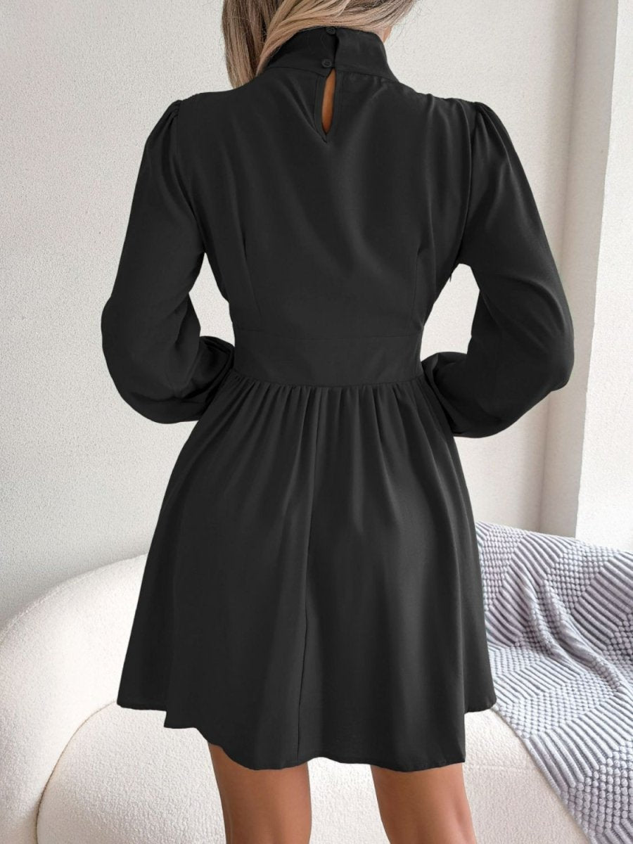 Cutout Turtleneck A - Line Mini Dress - Easy Pickins Store