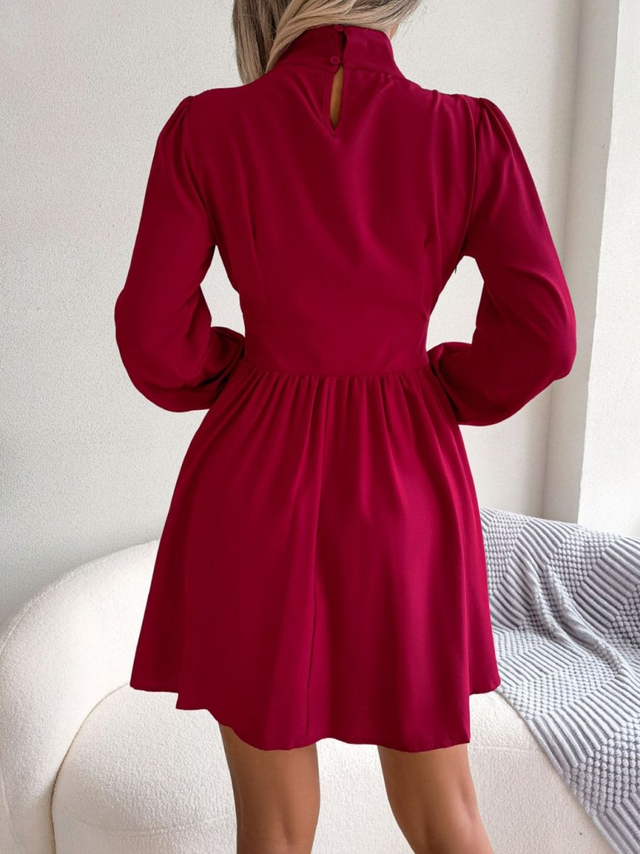 Cutout Turtleneck A - Line Mini Dress - Easy Pickins Store