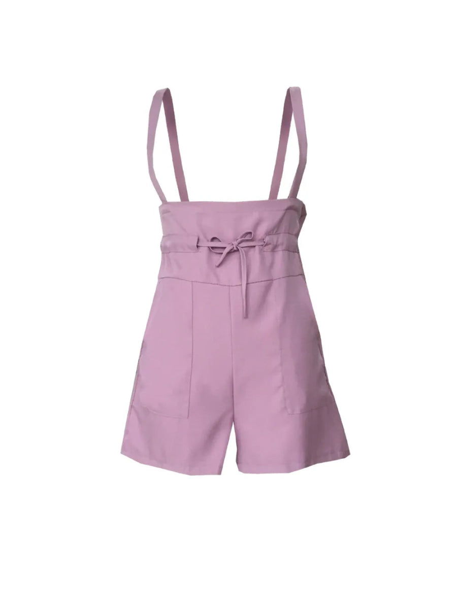 Drawstring Wide Strap Overalls with Pockets - Easy Pickins Store