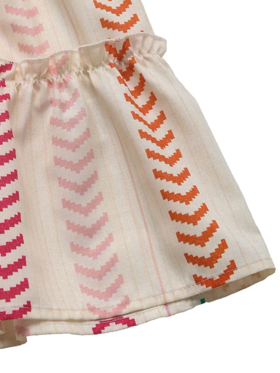 Frill Printed Maxi Skirt - Easy Pickins Store