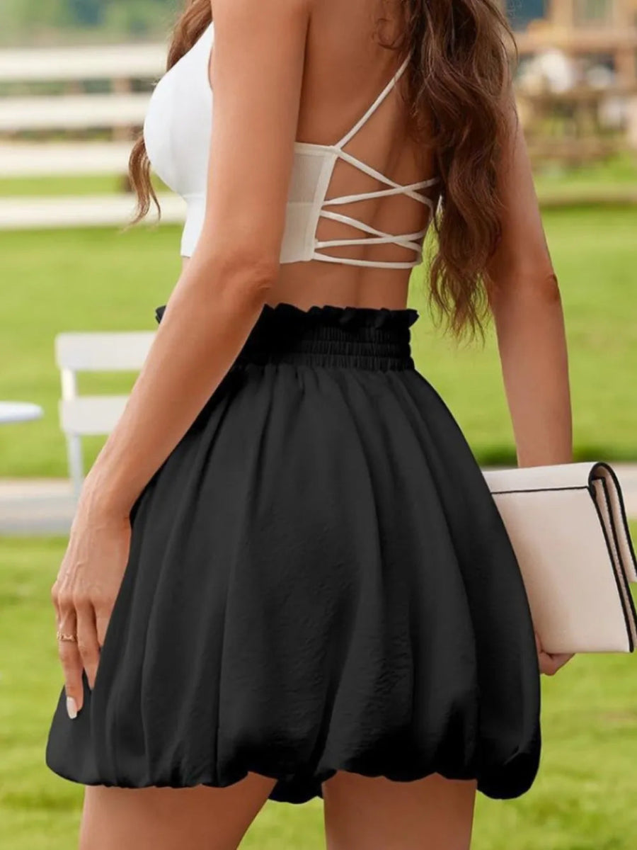 Frill Smocked Mini Skirt - Easy Pickins Store
