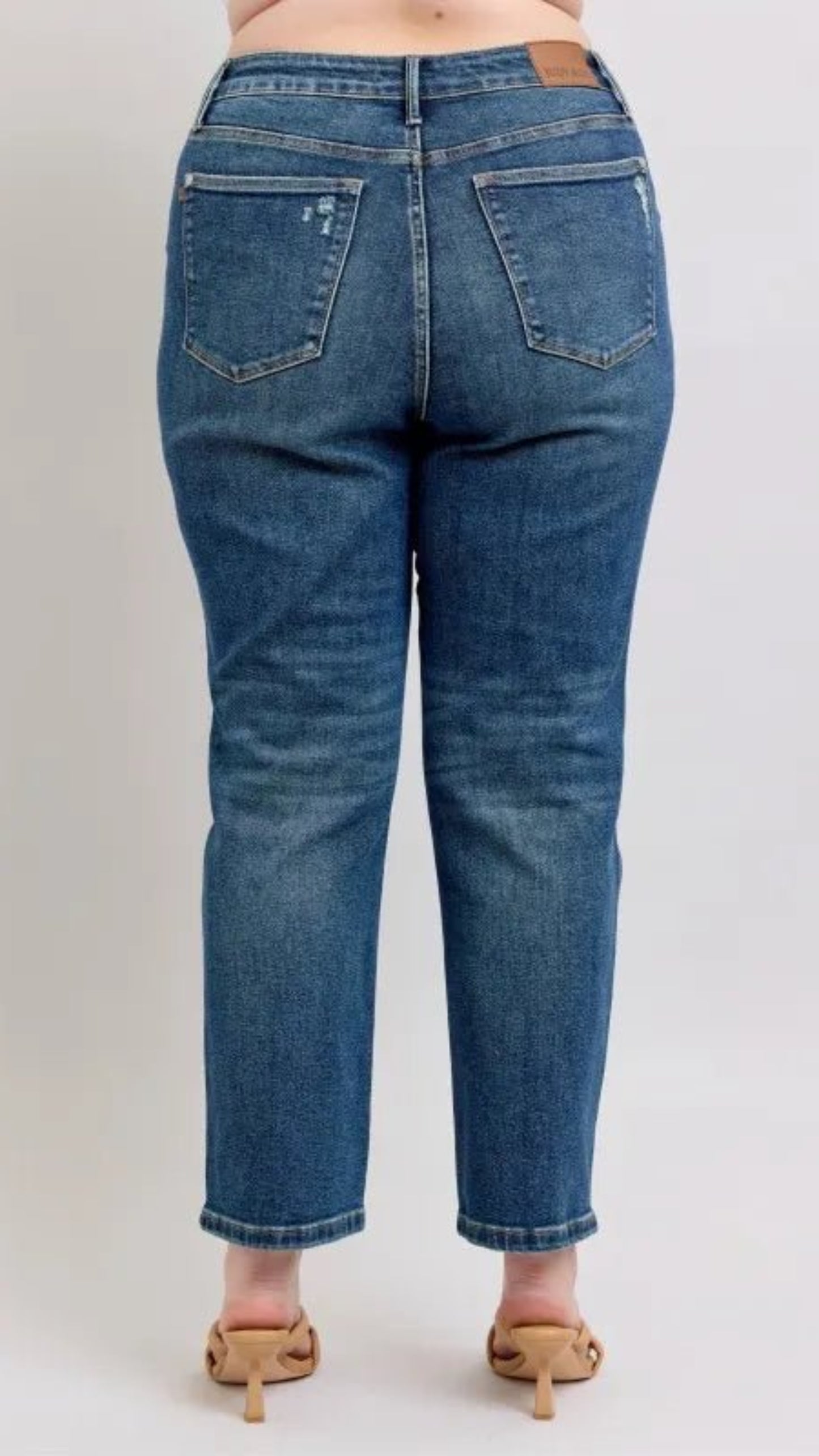 Full Size High Waisted Rigid Magic Non - destroy Straight Leg Jeans - Easy Pickins Store