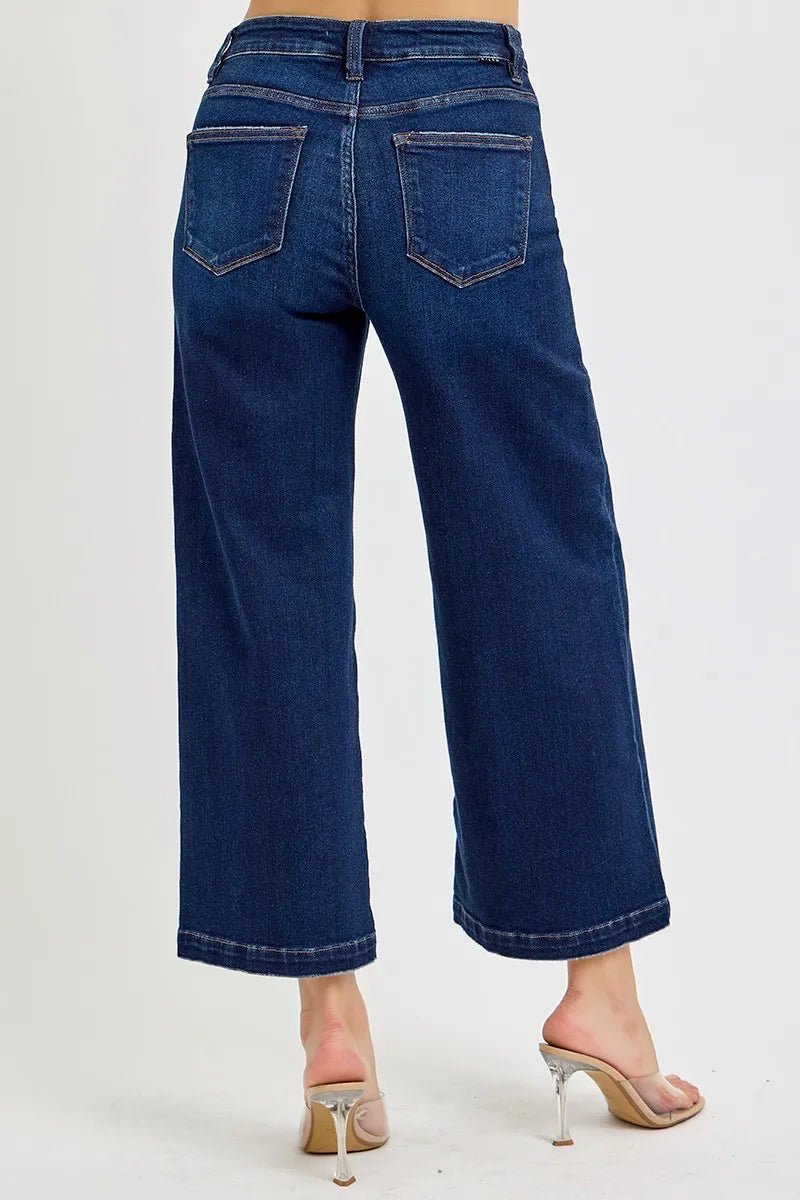 High Rise Fit Cropped Wide Leg Jeans - Easy Pickins Store