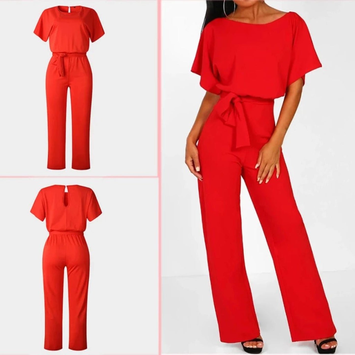 Jumpsuit Streetwear Romper Lace up Short Sleeve - Easy Pickins Store