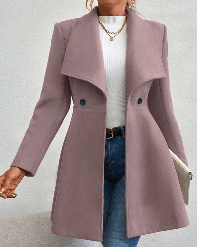Long Sleeve Lapel Button - Up Coat - Easy Pickins Store