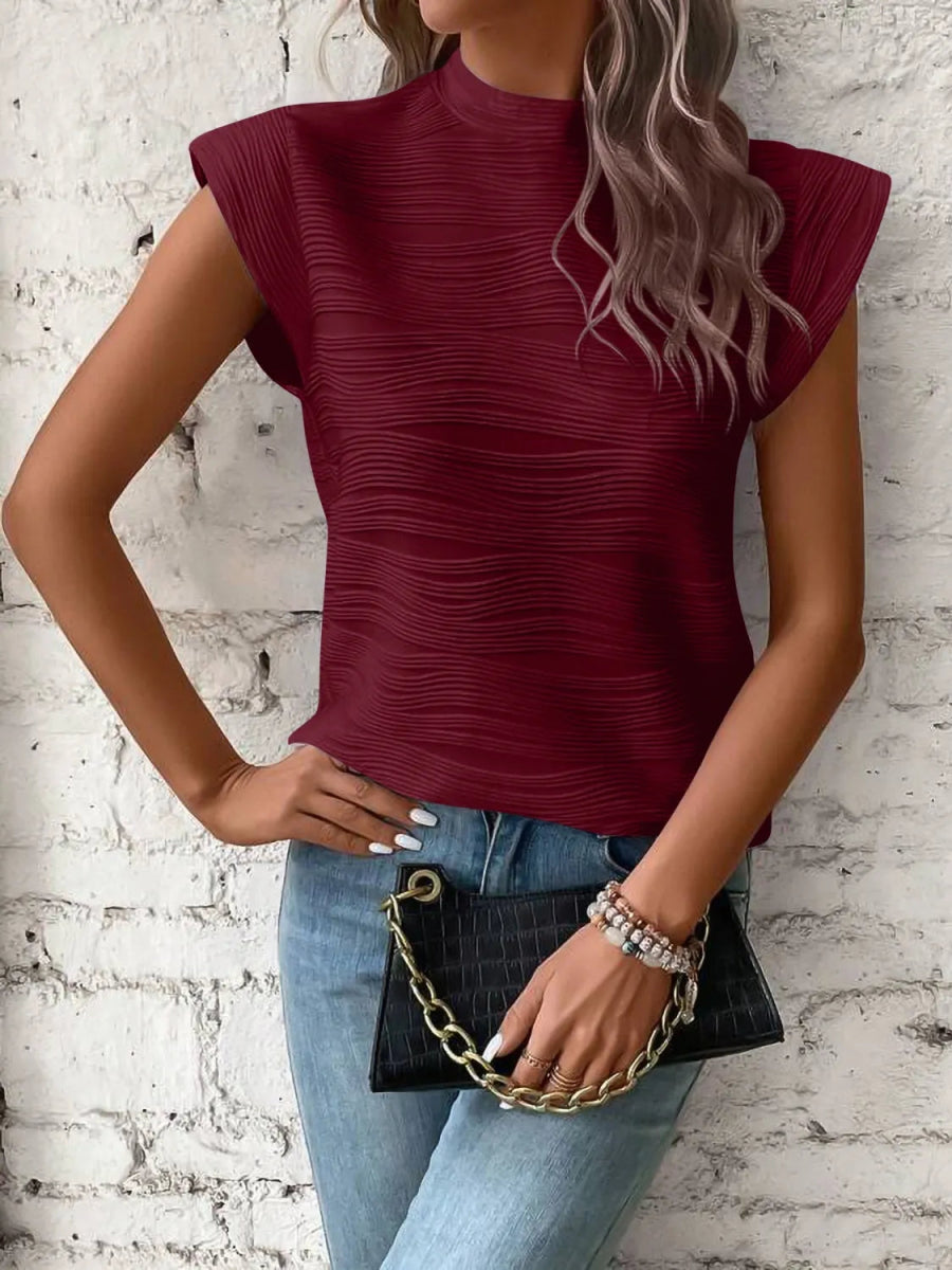 Mock Neck Cap Sleeve Top - Easy Pickins Store