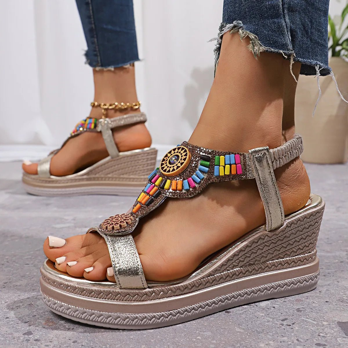 Open Toe Wedge Sandals - Easy Pickins Store