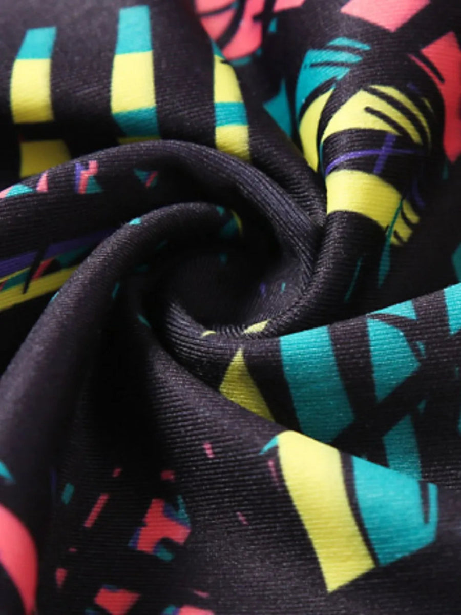 Printed Wide Waistband Active Leggings with Stirrups - Easy Pickins Store