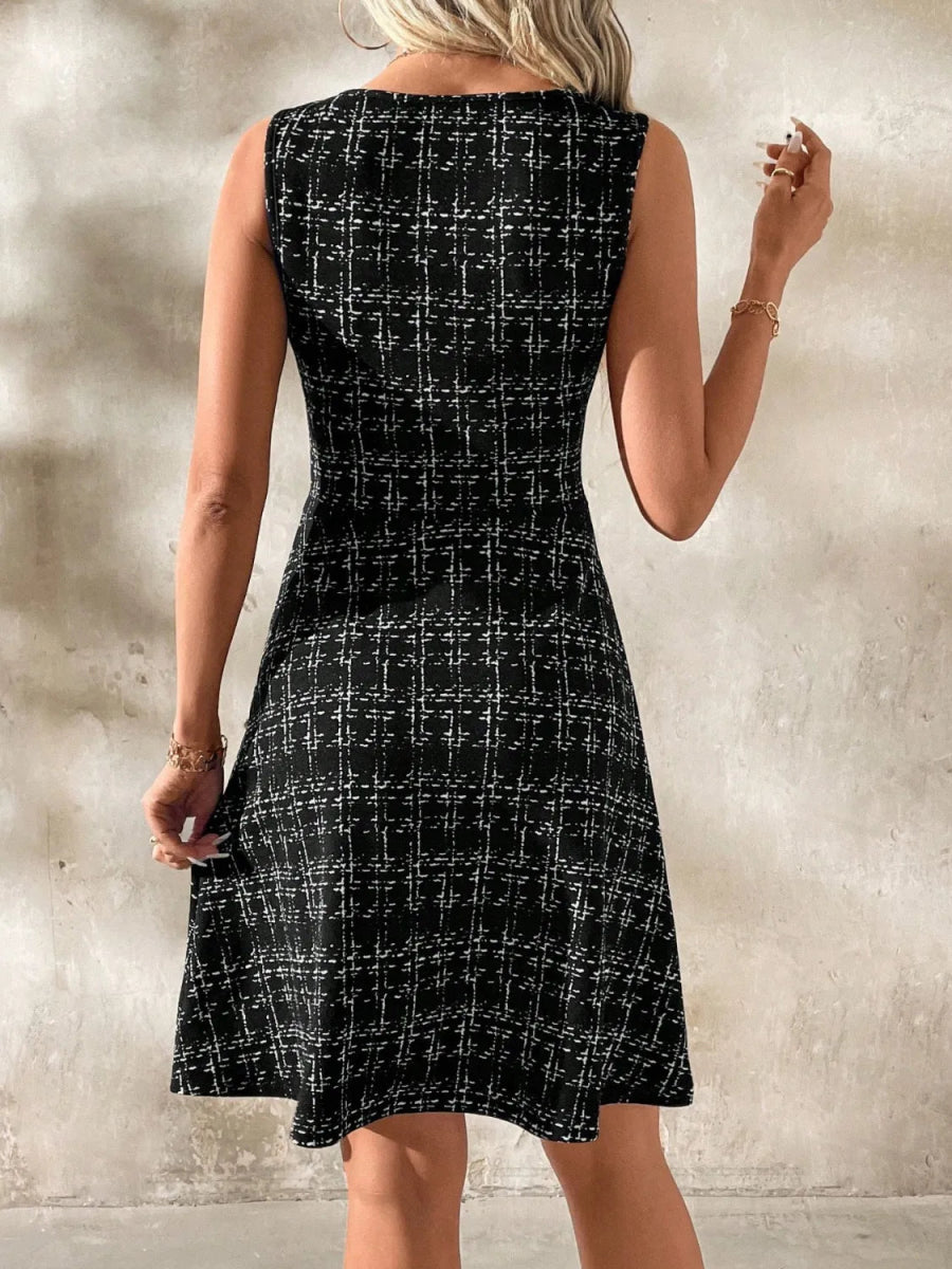 Women's Sleeveless Round Neck Dress - Easy Pickins Store