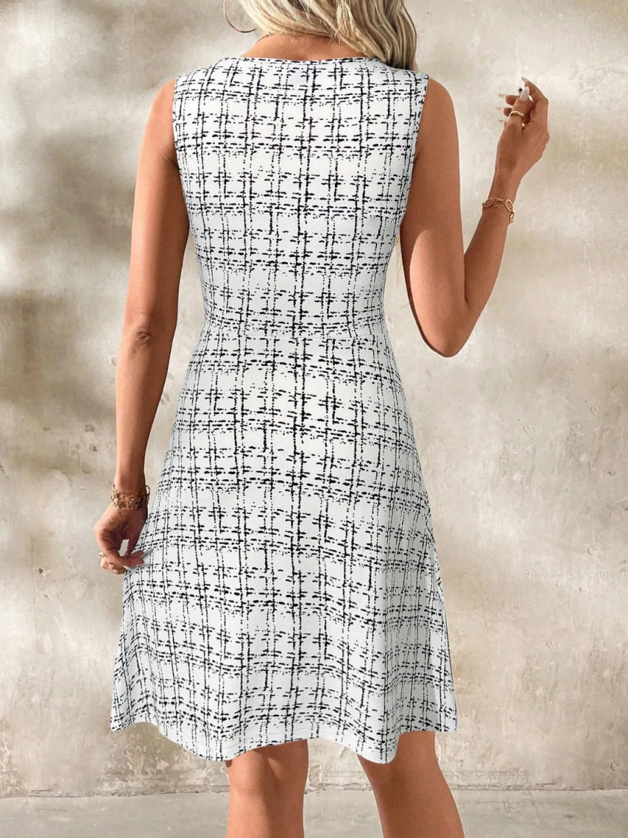 Women's Sleeveless Round Neck Dress - Easy Pickins Store