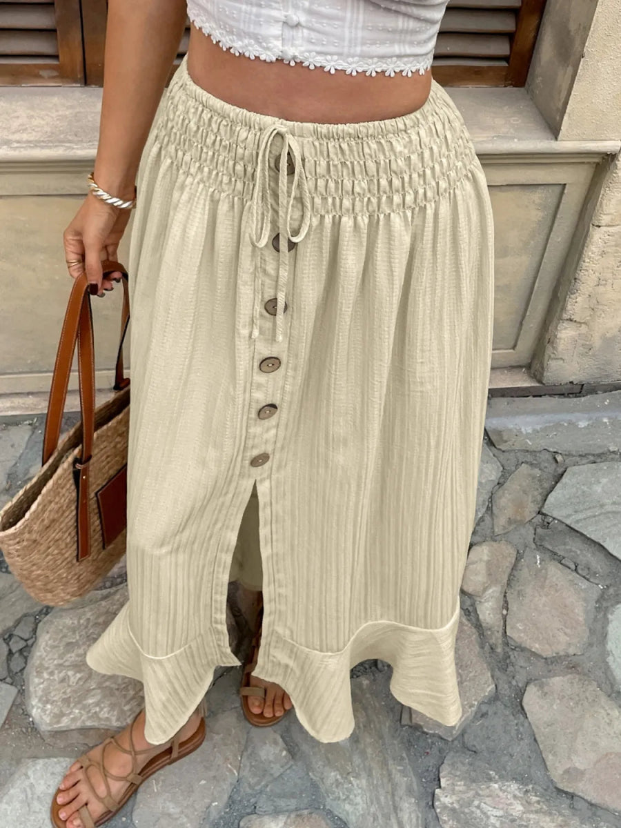 Ruffled Hem Slit Skirt - Easy Pickins Store