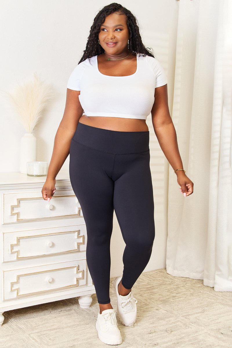 Wide Waistband Sports Leggings - Easy Pickins Store