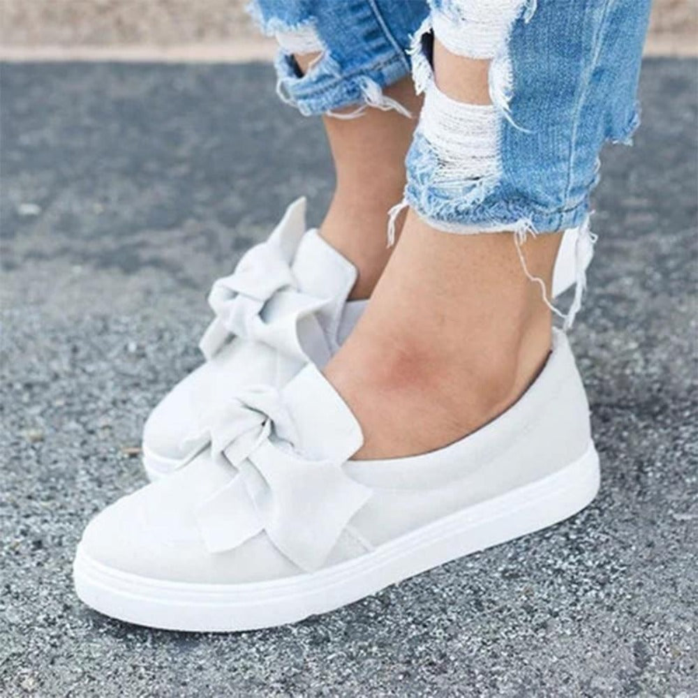 Platform Slip On Bow tie Sewing Loafers - Easy Pickins Store