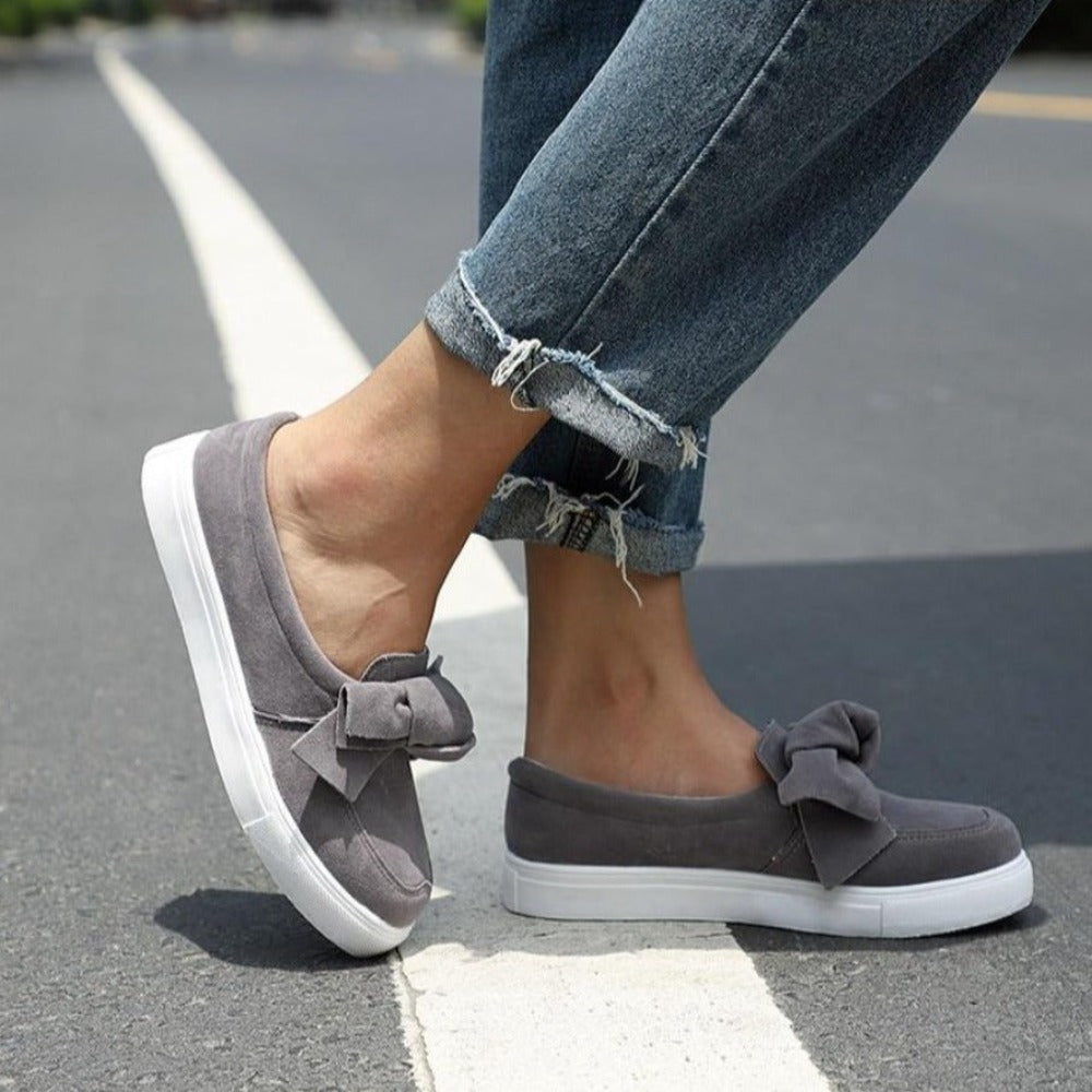 Platform Slip On Bow tie Sewing Loafers - Easy Pickins Store