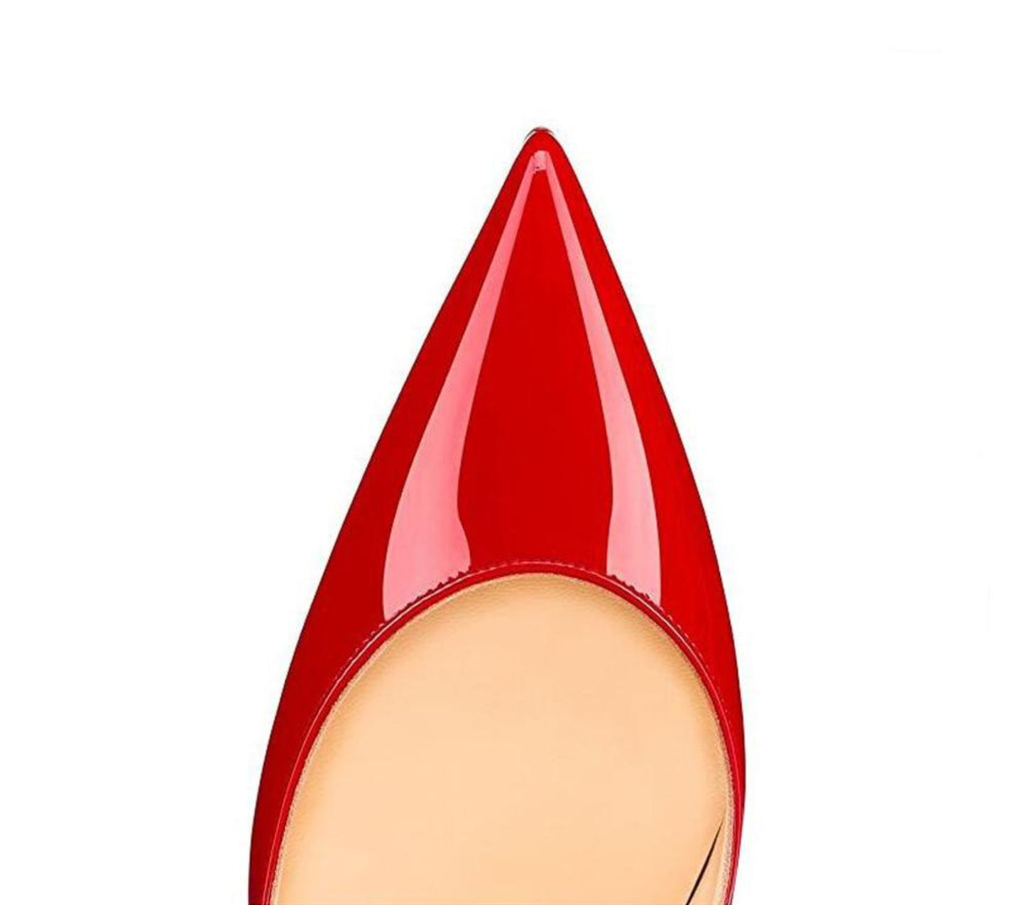 Red Pointed Toe Leather High Thin Heels Pumps | Easy Pickins