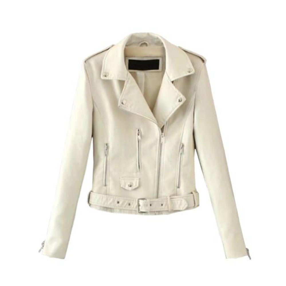 Slim Leather Zipper Short Jacket - Easy Pickins Store