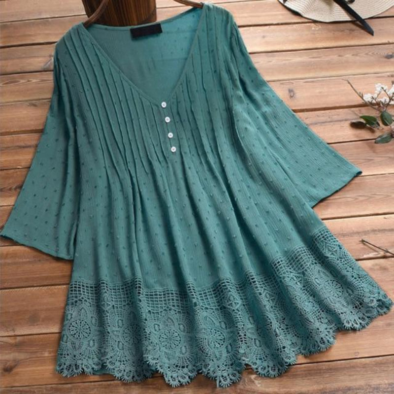 V Neck Long Sleeve Tunic Blouse | Easy Pickins