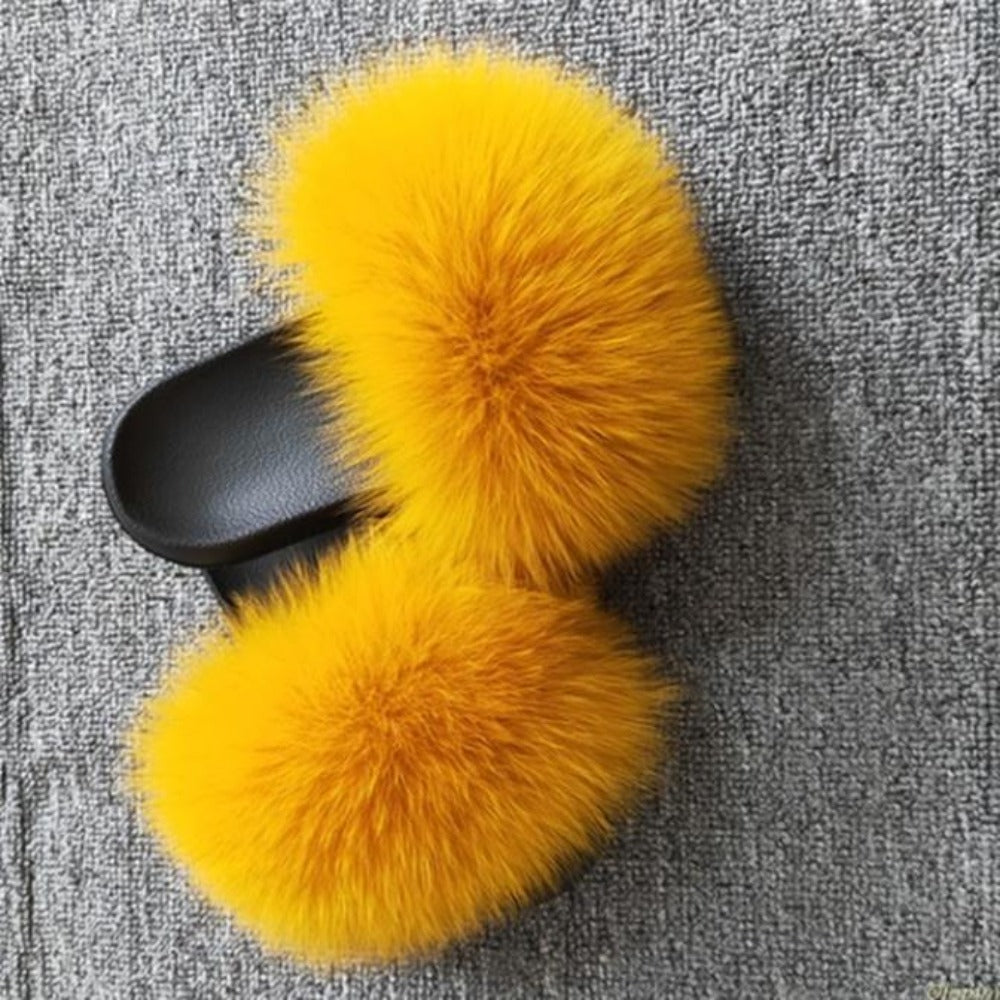 Vegan Furry Flat Slippers - Easy Pickins Store