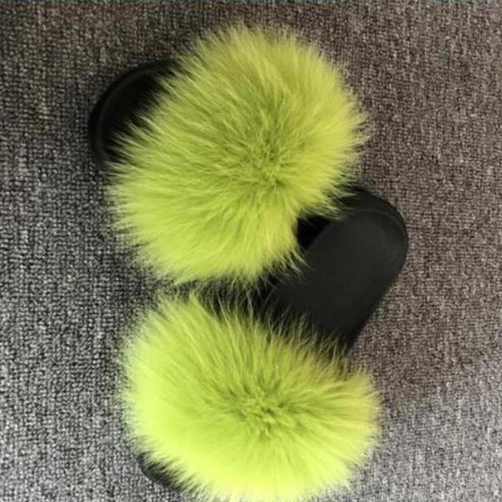 Vegan Furry Flat Slippers - Easy Pickins Store