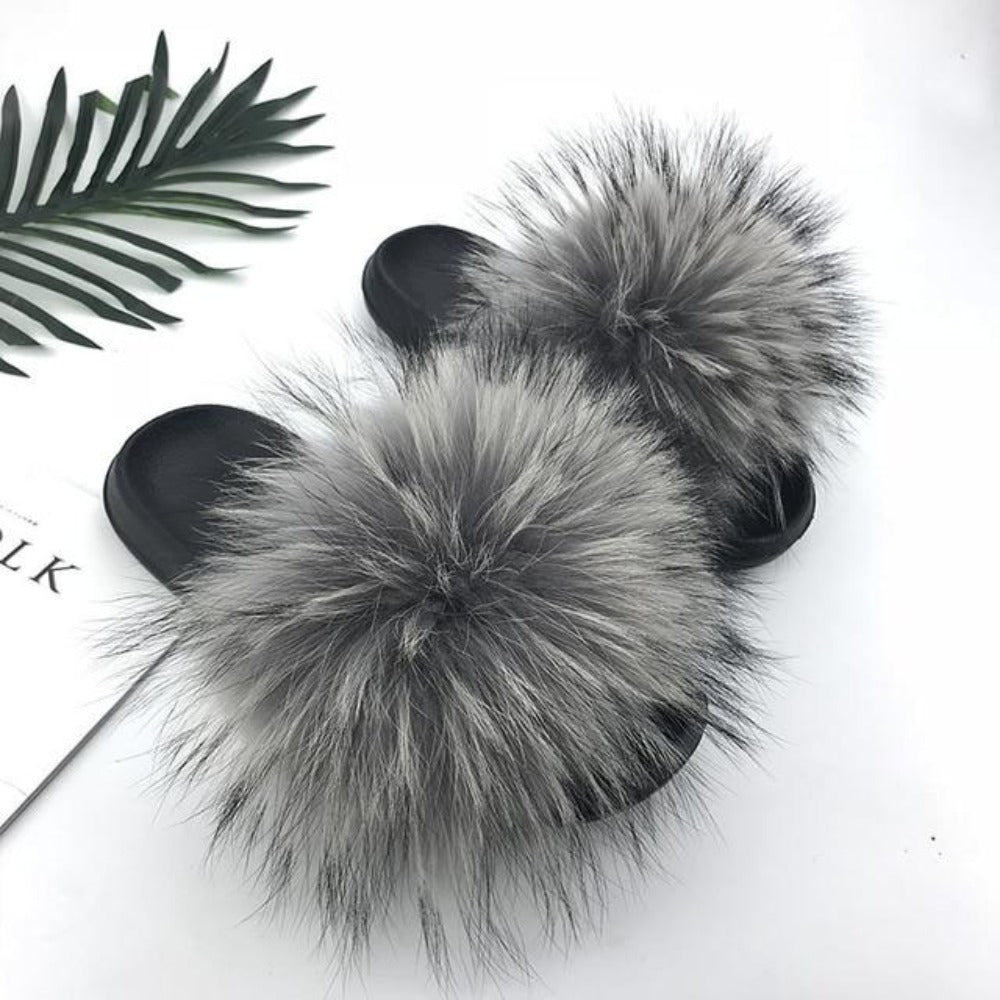 Vegan Furry Flat Slippers - Easy Pickins Store