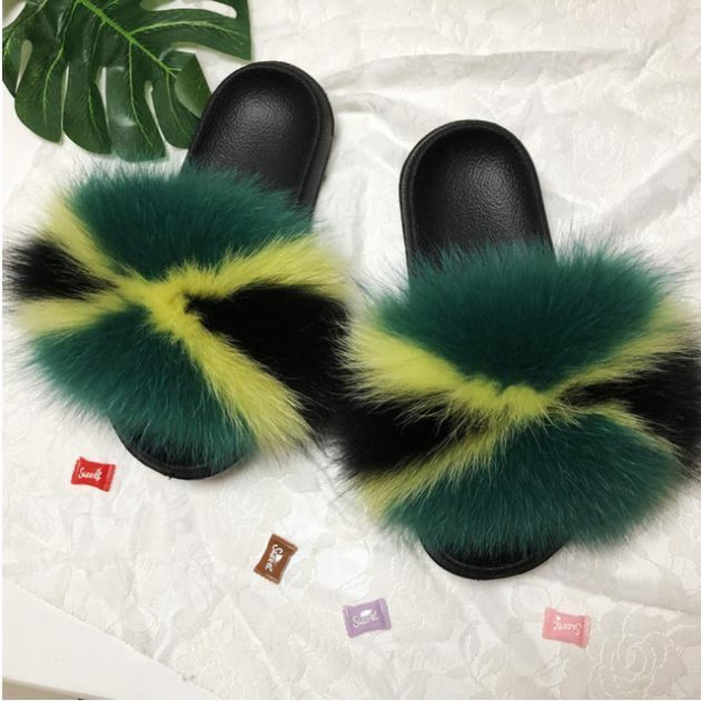 Vegan Furry Flat Slippers - Easy Pickins Store