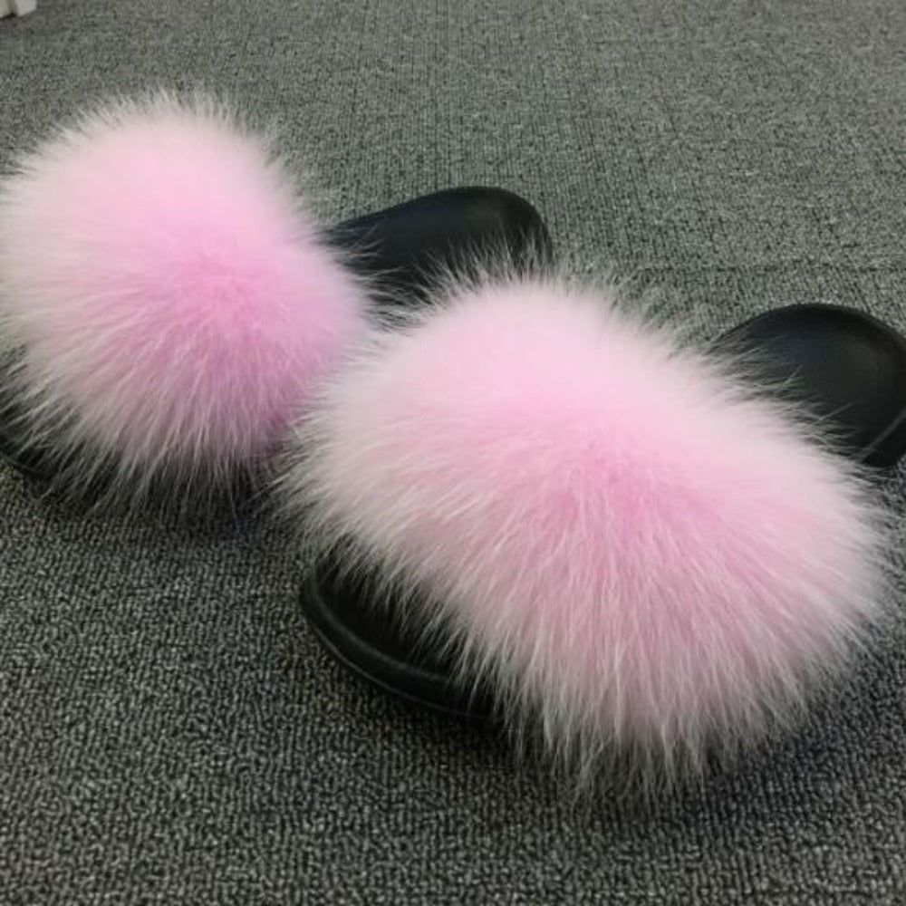 Vegan Furry Flat Slippers - Easy Pickins Store