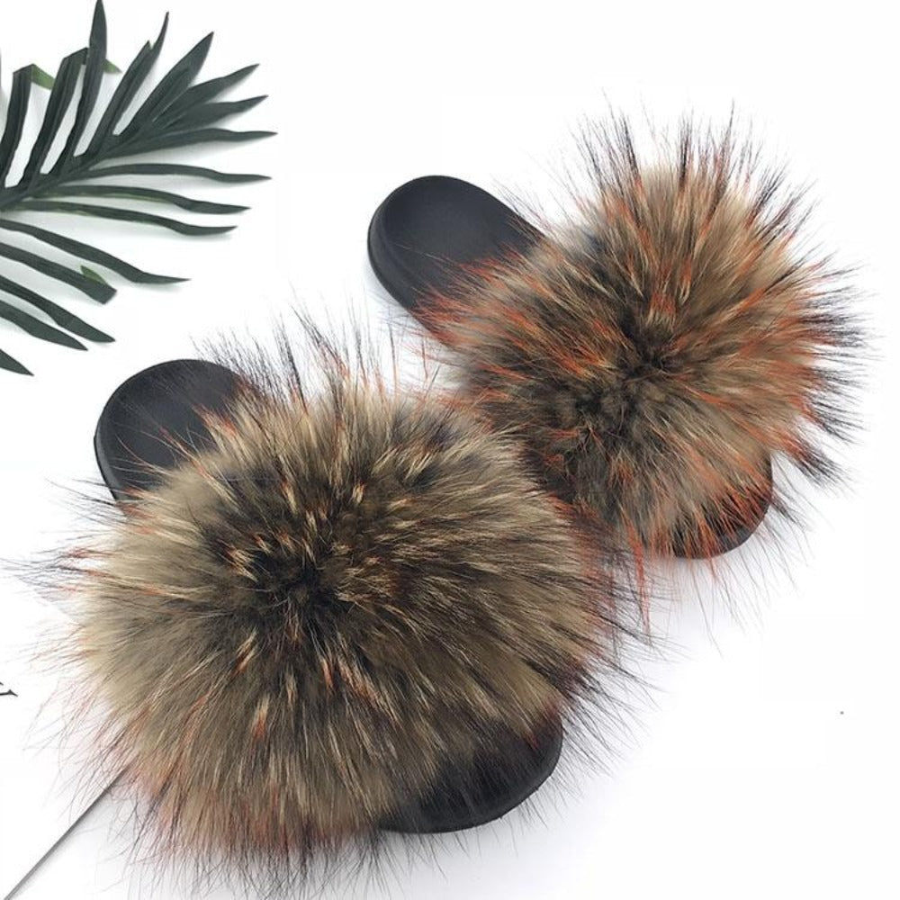 Vegan Furry Flat Slippers - Easy Pickins Store
