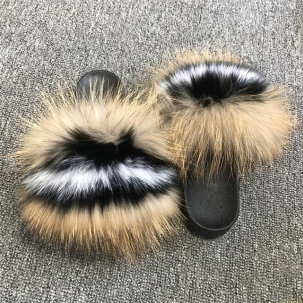 Vegan Furry Flat Slippers - Easy Pickins Store