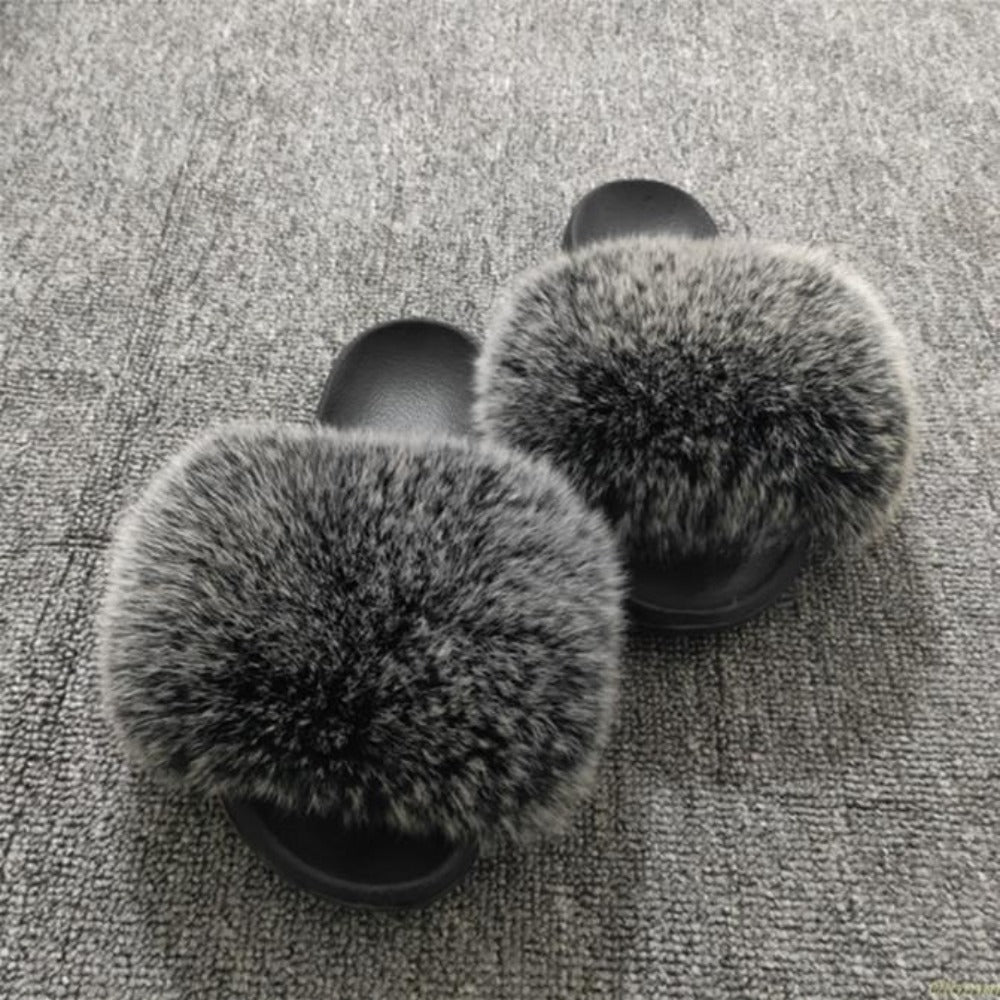Vegan Furry Flat Slippers - Easy Pickins Store