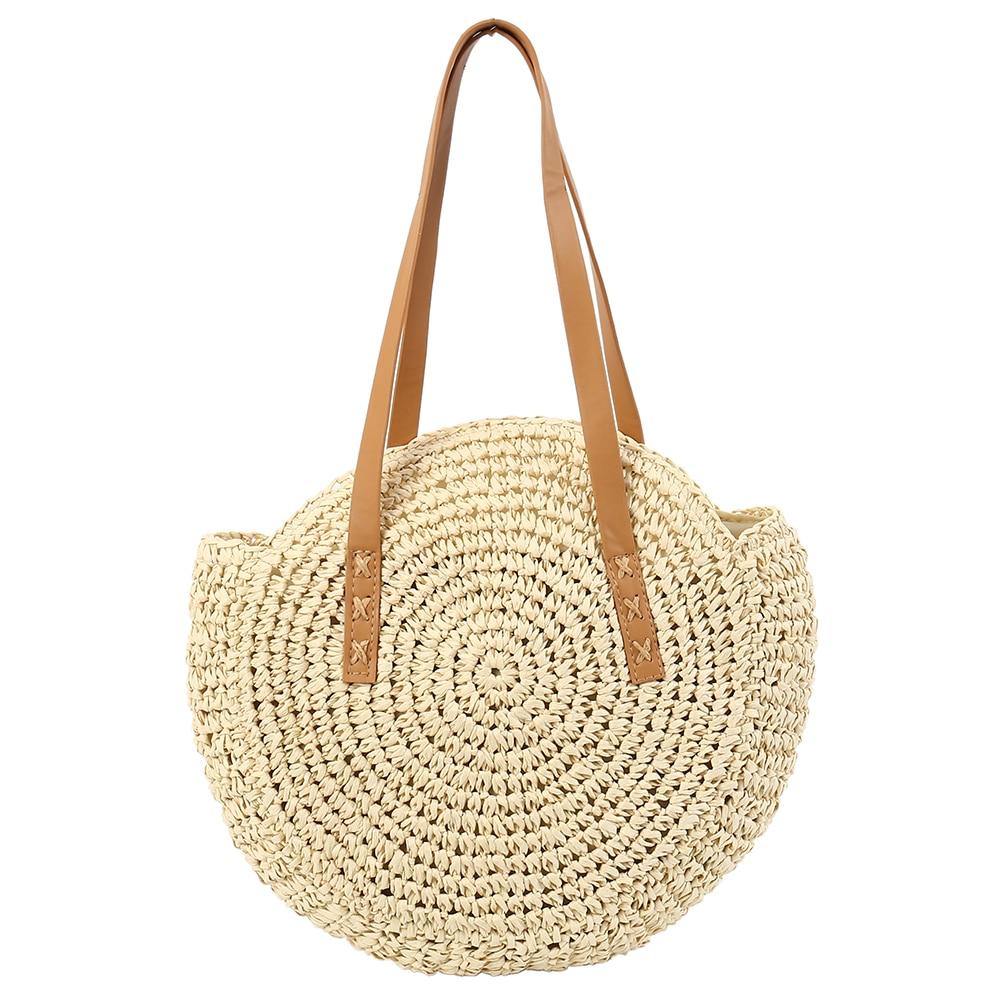 Beach Rattan Shoulder Handbag Woven Straw - Easy Pickins Store
