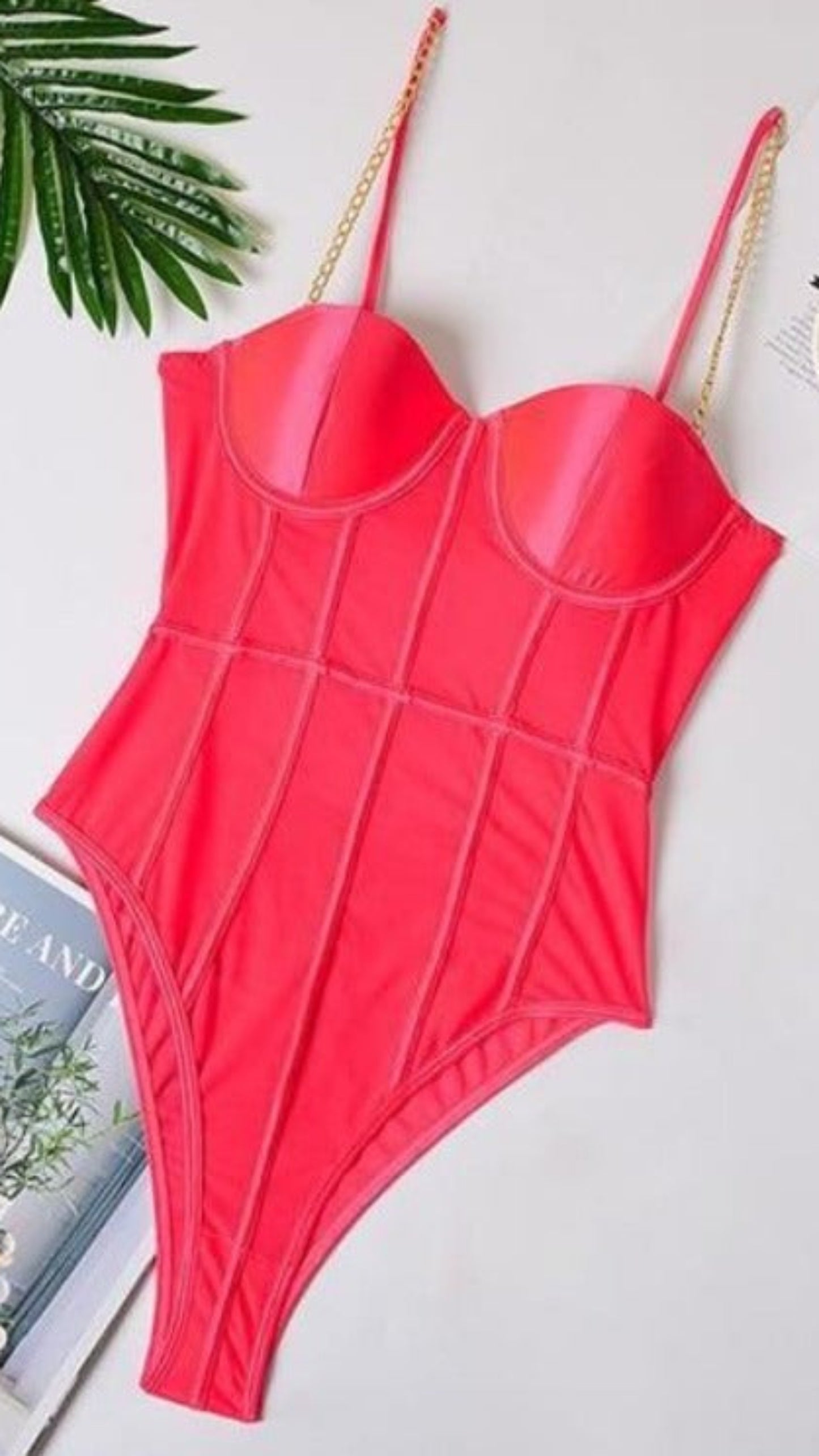 Black Mesh Bodysuit Metal Chain Straps Backless - Easy Pickins Store
