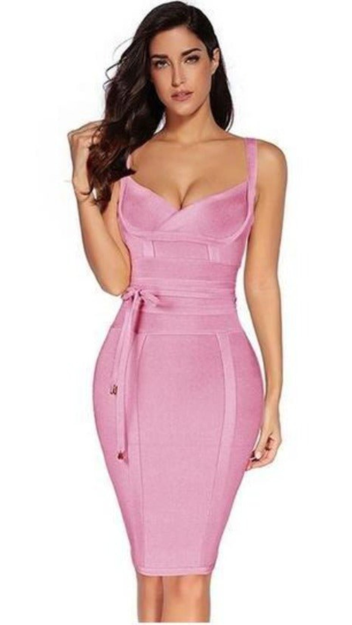 Bodycon V Neck Spaghetti Bandage Dress - Easy Pickins Store