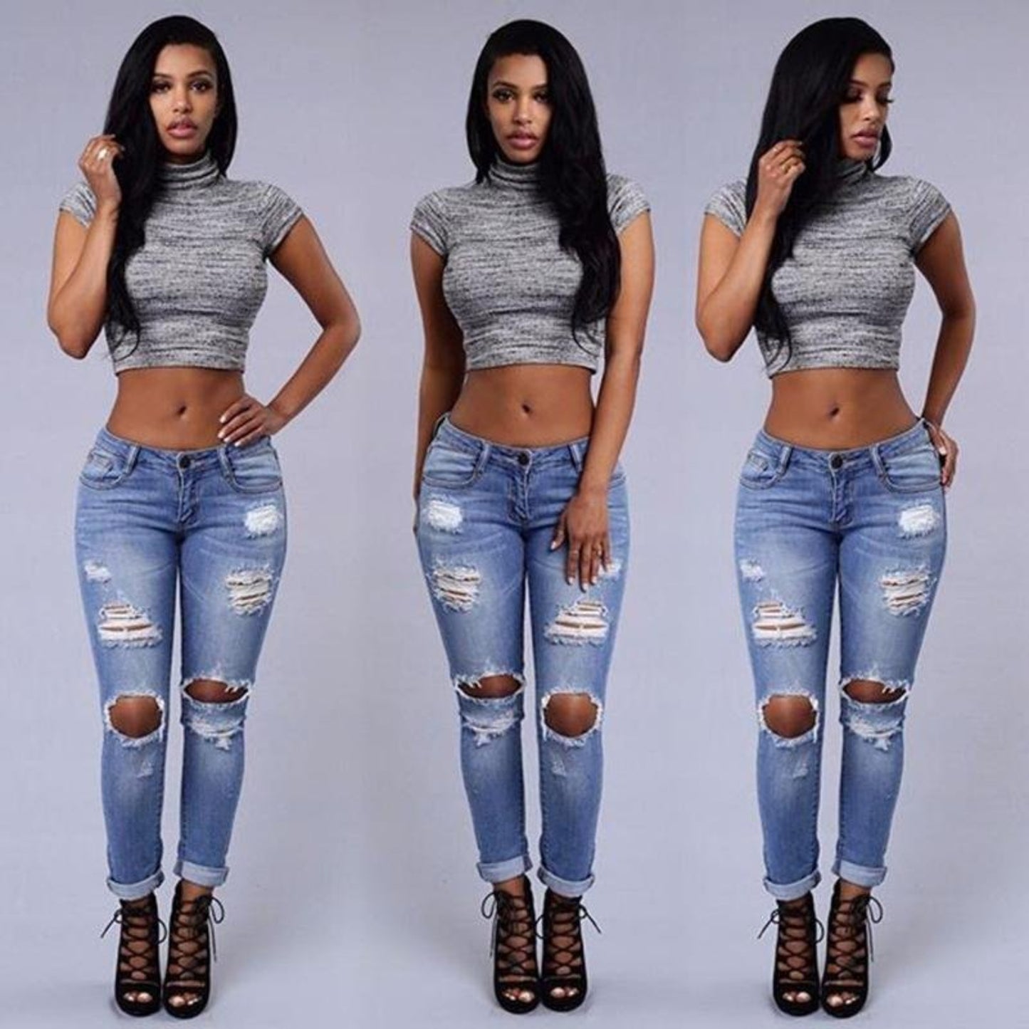 Boyfriend Pocket Pencil Ripped Denim Jeans - Easy Pickins Store