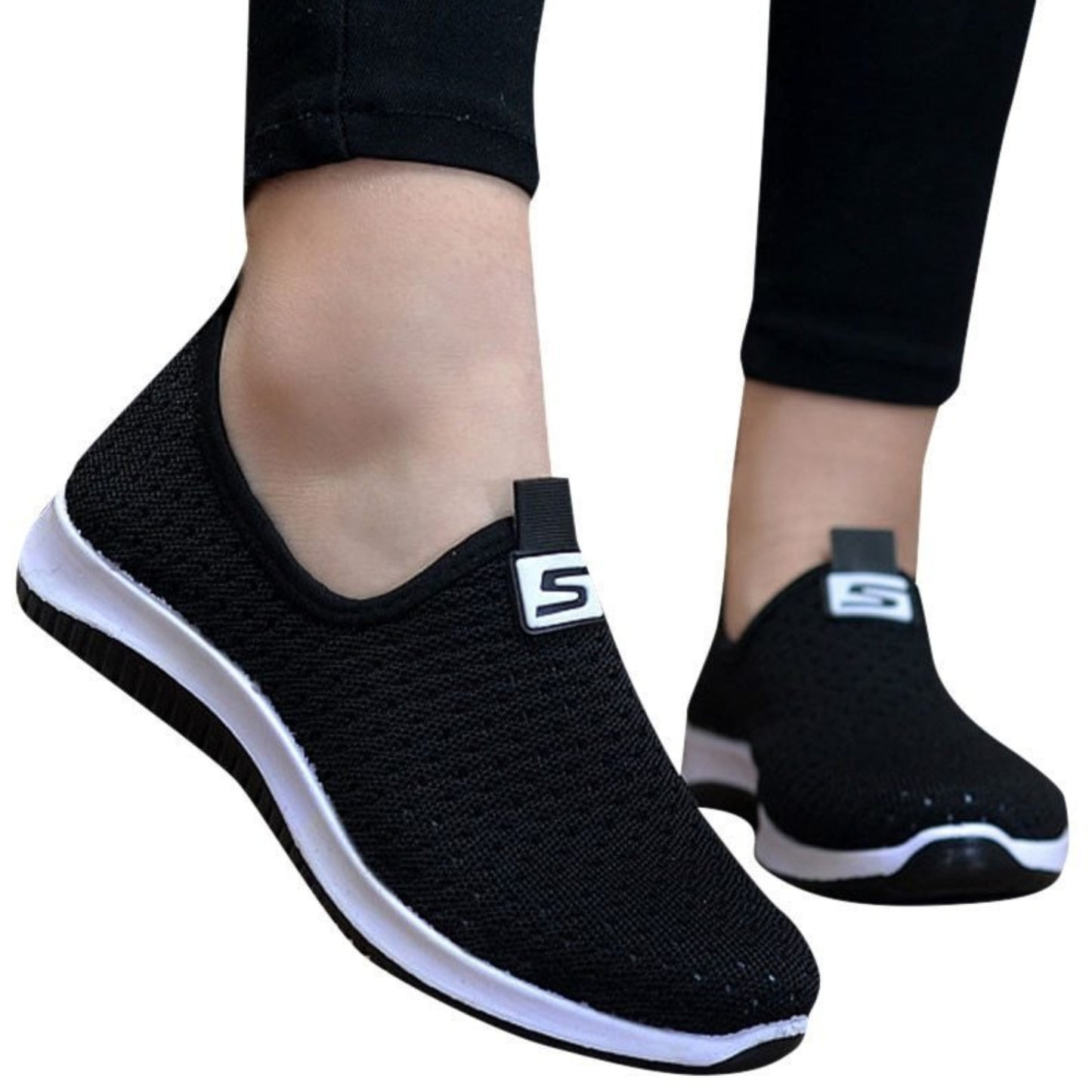 Breathable Air Mesh Slip On Platform Sneakers - Easy Pickins Store