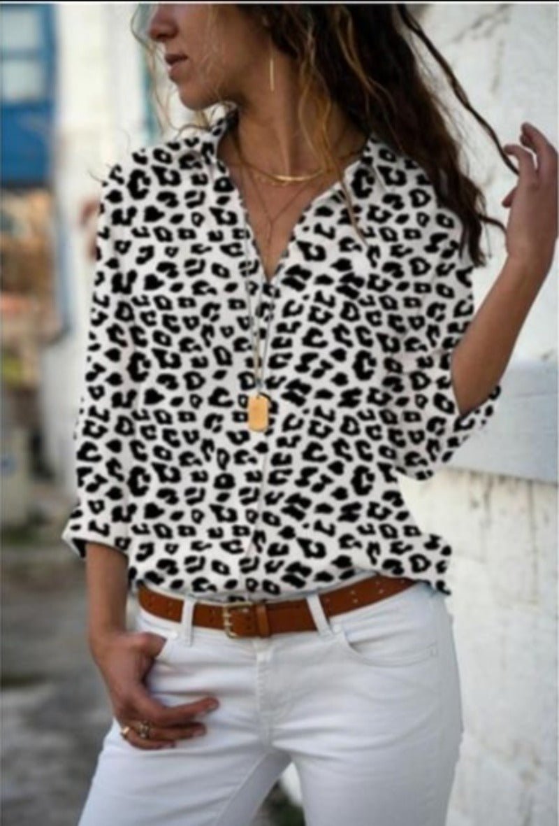 Button Long Sleeve Slim Blouse - Easy Pickins Store