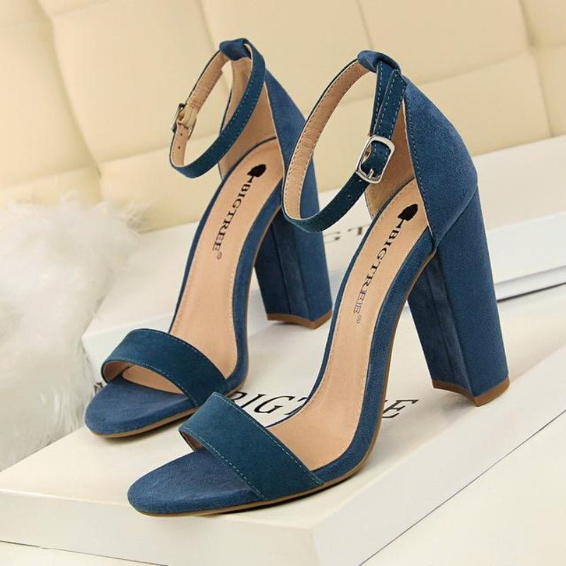 Classic Buckle Strap Square Heels - Easy Pickins Store