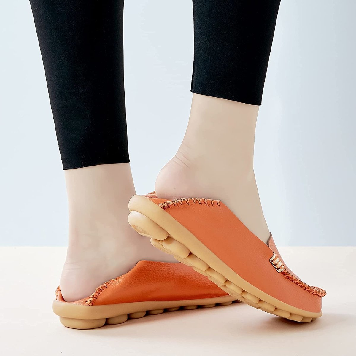 Comfortable Leather Loafers Round Toe Moccasins Soft Walking Shoes - Easy Pickins Store
