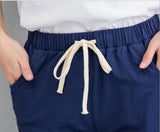 Cotton Linen Long Pants Elastic Waist Pockets Loose - Easy Pickins Store