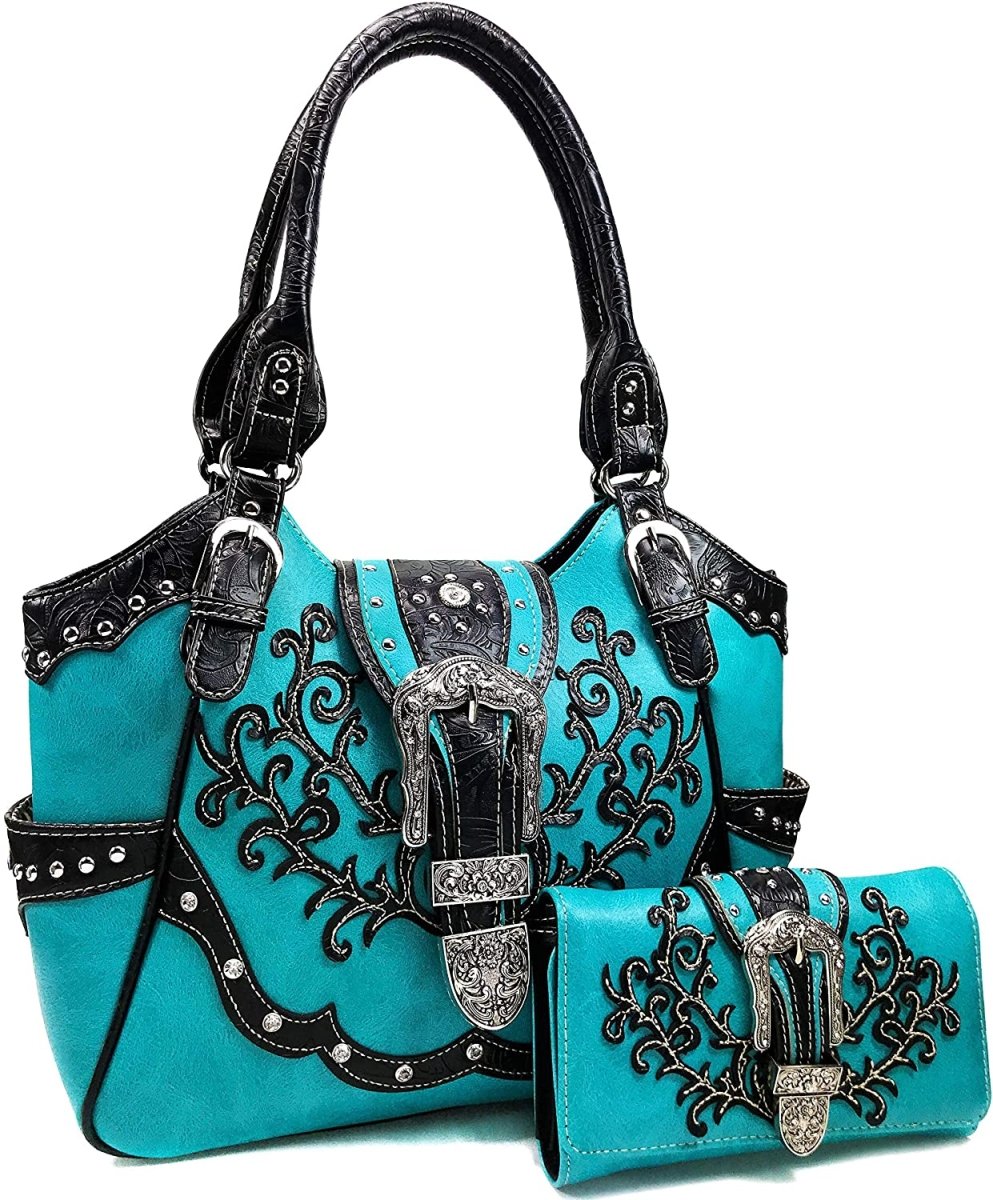 Cross Body Leather Bag for Women Beautiful Western Design Tote Bag - Easy Pickins Store