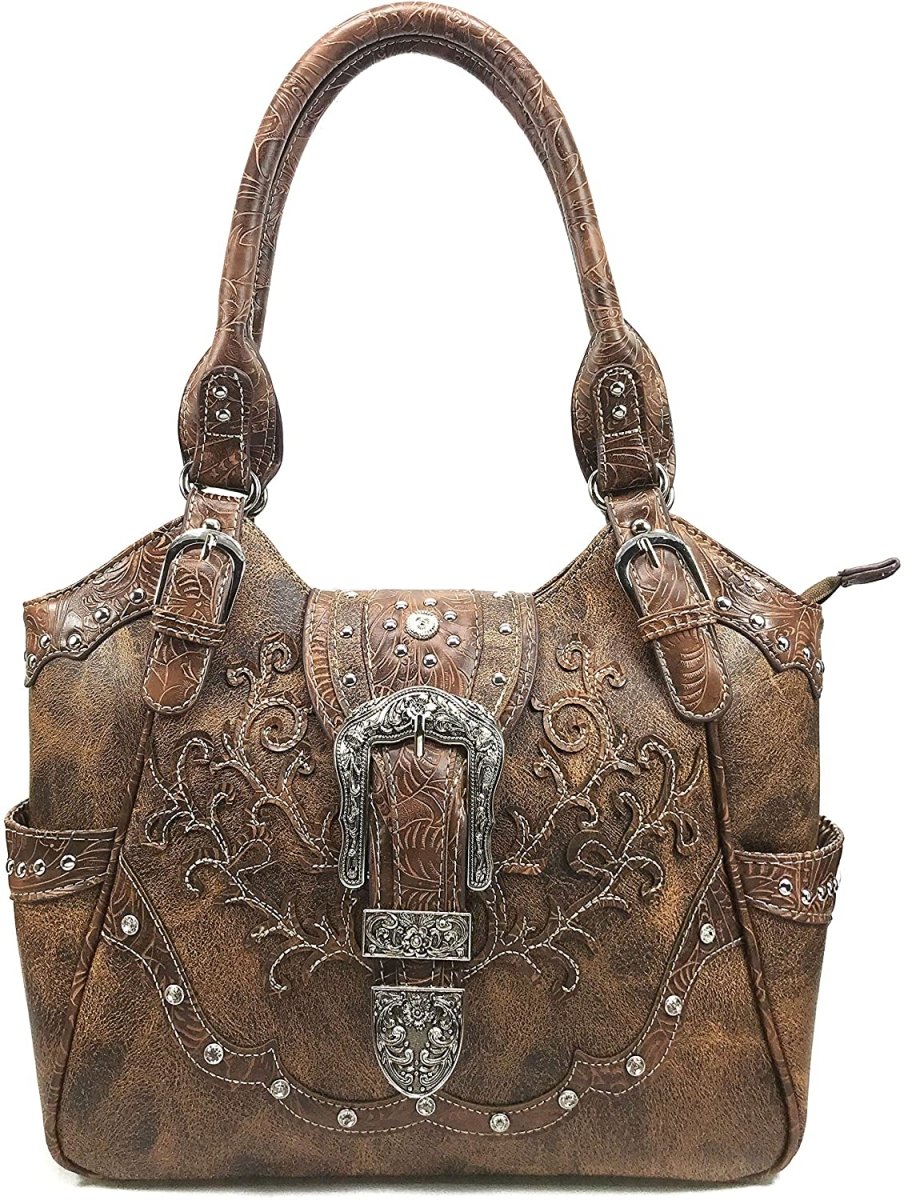 Cross Body Leather Bag for Women Beautiful Western Design Tote Bag - Easy Pickins Store